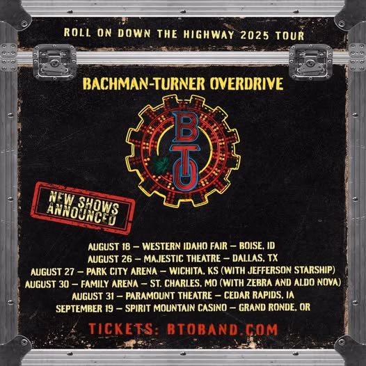 BTO - Roll On Down The Highway 2025 Tour