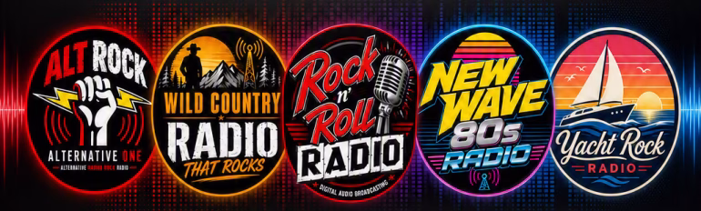 New Wave Radio - Rock n Roll Radio - Wild Country Radio - Yacht Rock Radio - Alternative One Radio